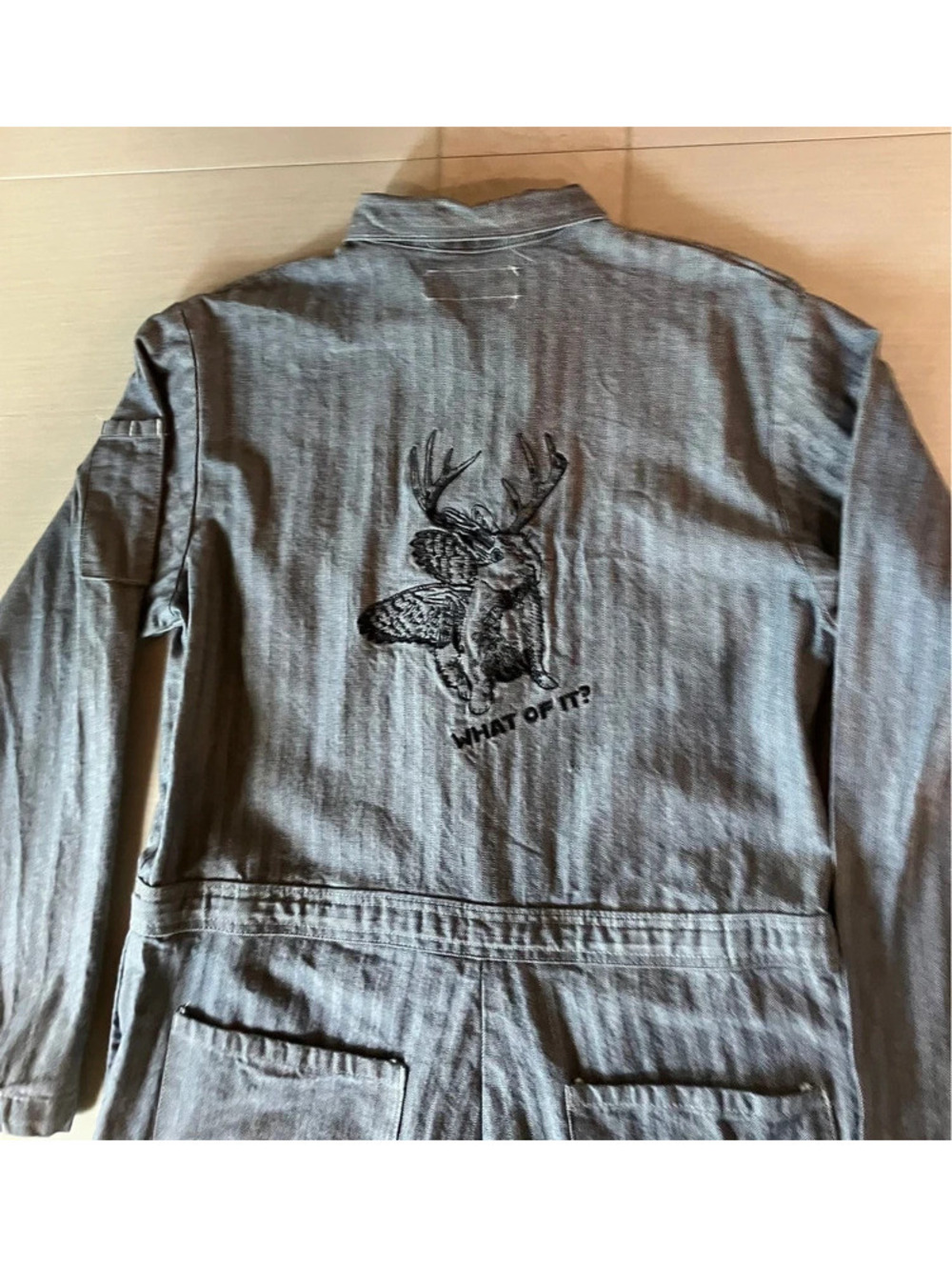 Jackalope Reworked Workwear Boilersuit Embroidered OOAK